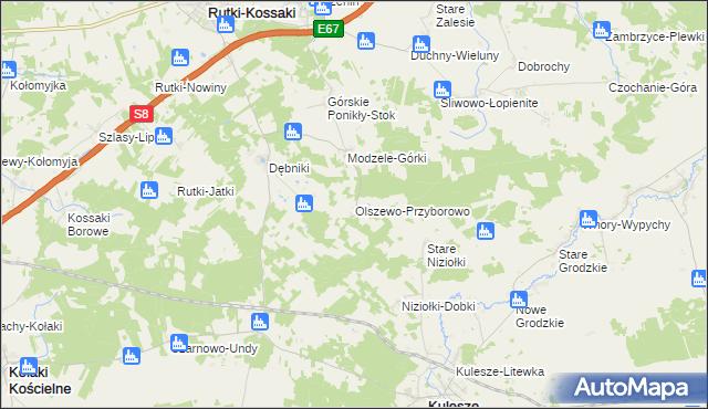 mapa Olszewo-Przyborowo, Olszewo-Przyborowo na mapie Targeo