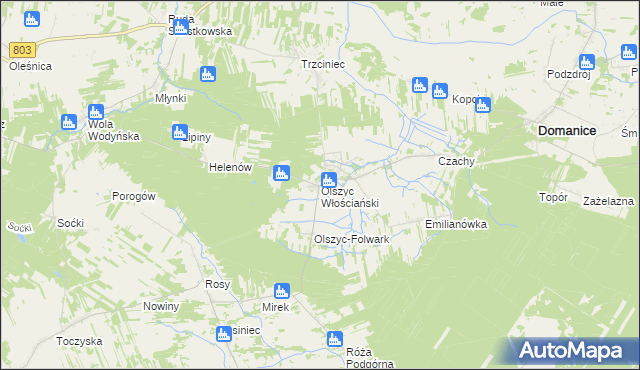 mapa Olszyc Włościański, Olszyc Włościański na mapie Targeo