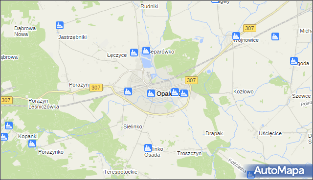 mapa Opalenica powiat nowotomyski, Opalenica powiat nowotomyski na mapie Targeo