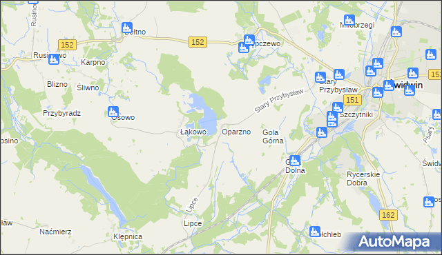 mapa Oparzno, Oparzno na mapie Targeo