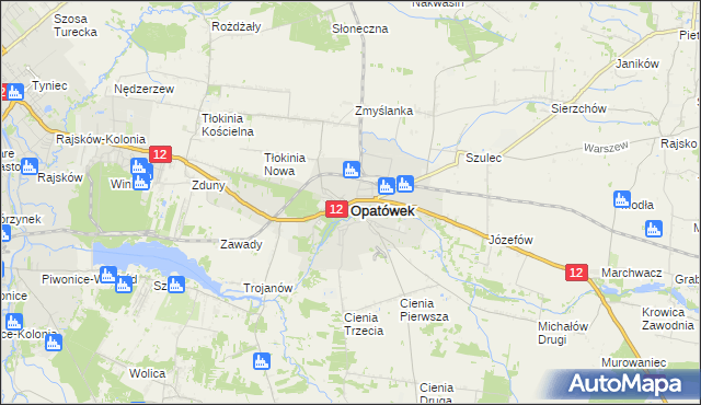 mapa Opatówek powiat kaliski, Opatówek powiat kaliski na mapie Targeo