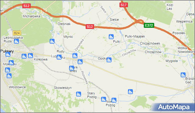 mapa Opoka gmina Końskowola, Opoka gmina Końskowola na mapie Targeo