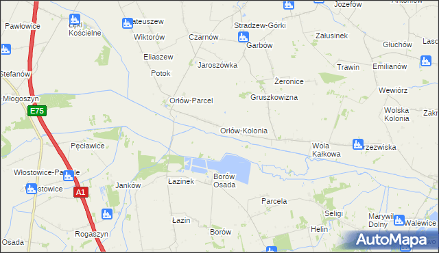 mapa Orłów-Kolonia, Orłów-Kolonia na mapie Targeo