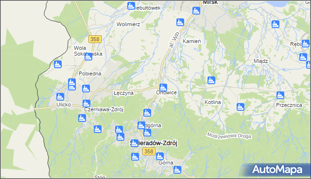 mapa Orłowice, Orłowice na mapie Targeo