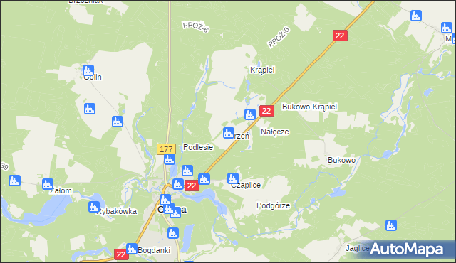 mapa Orzeń, Orzeń na mapie Targeo