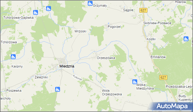 mapa Orzeszówka, Orzeszówka na mapie Targeo