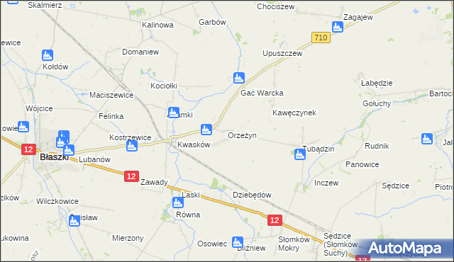 mapa Orzeżyn, Orzeżyn na mapie Targeo