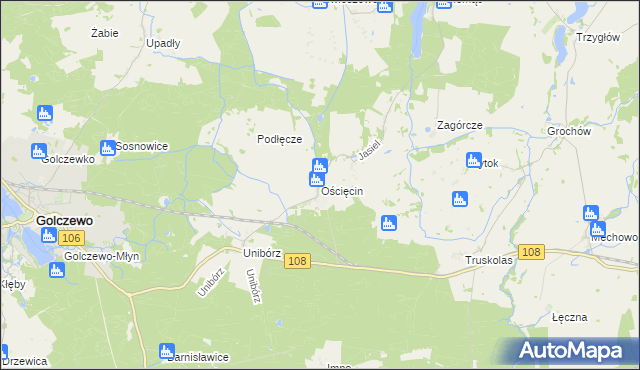 mapa Ościęcin, Ościęcin na mapie Targeo