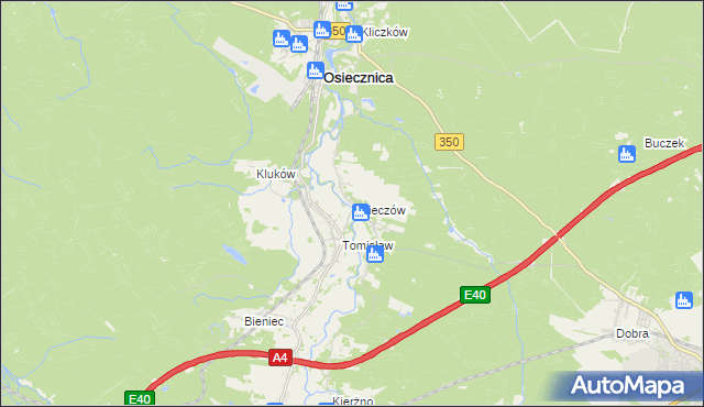 mapa Osieczów, Osieczów na mapie Targeo