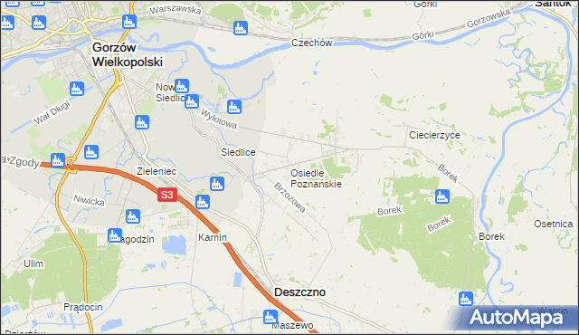 mapa Osiedle Poznańskie, Osiedle Poznańskie na mapie Targeo