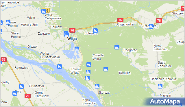 mapa Osiedle Wilga, Osiedle Wilga na mapie Targeo
