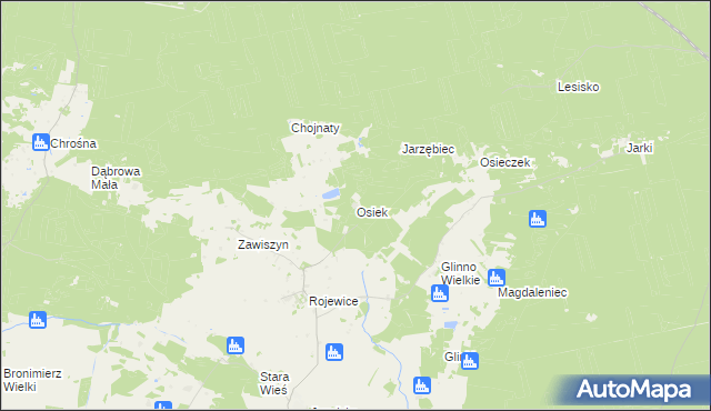 mapa Osiek gmina Solec Kujawski, Osiek gmina Solec Kujawski na mapie Targeo