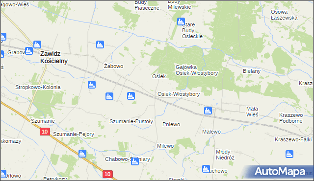 mapa Osiek-Włostybory, Osiek-Włostybory na mapie Targeo