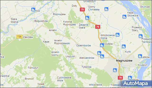 mapa Osiemborów, Osiemborów na mapie Targeo