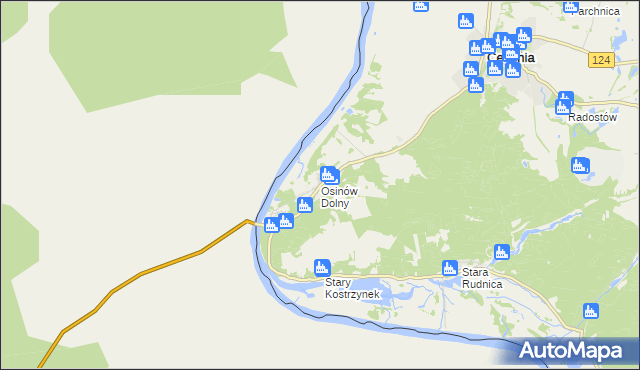 mapa Osinów Dolny, Osinów Dolny na mapie Targeo