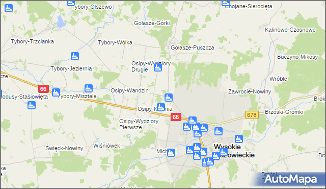 mapa Osipy-Lepertowizna, Osipy-Lepertowizna na mapie Targeo