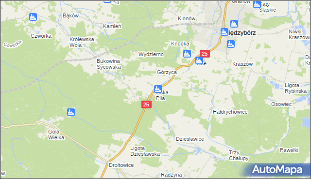 mapa Oska Piła, Oska Piła na mapie Targeo