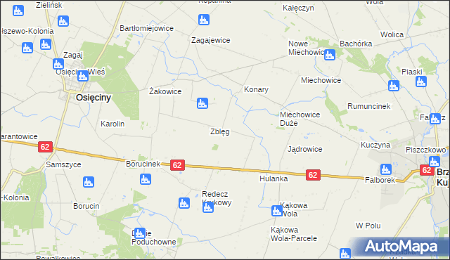 mapa Osłonki, Osłonki na mapie Targeo