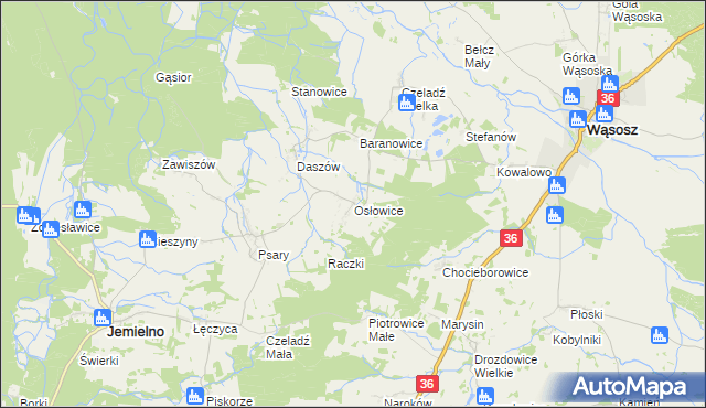 mapa Osłowice, Osłowice na mapie Targeo