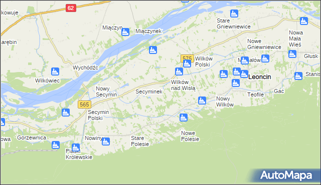 mapa Ośniki, Ośniki na mapie Targeo