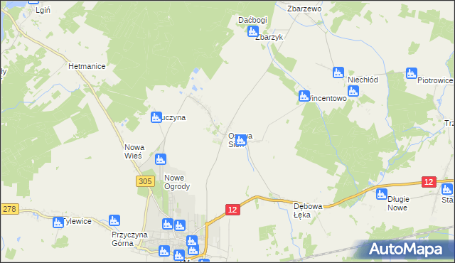 mapa Osowa Sień, Osowa Sień na mapie Targeo