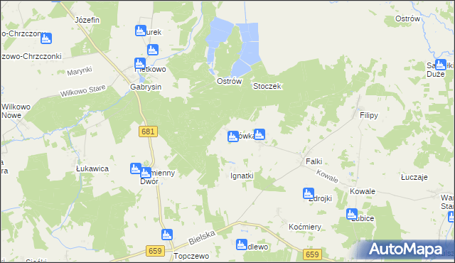 mapa Osówka gmina Wyszki, Osówka gmina Wyszki na mapie Targeo