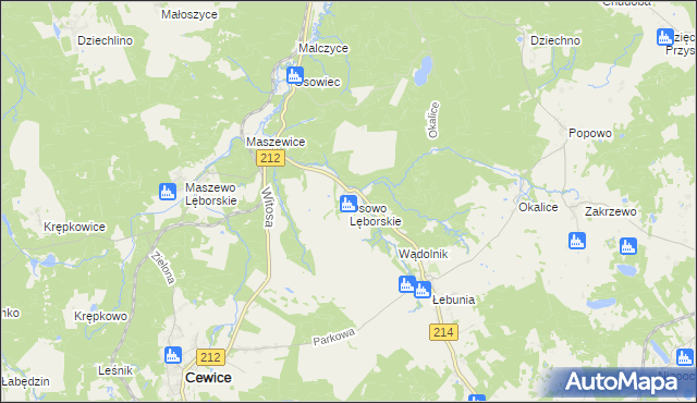 mapa Osowo Lęborskie, Osowo Lęborskie na mapie Targeo