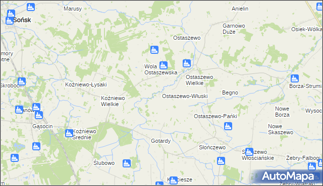 mapa Ostaszewo-Włuski, Ostaszewo-Włuski na mapie Targeo