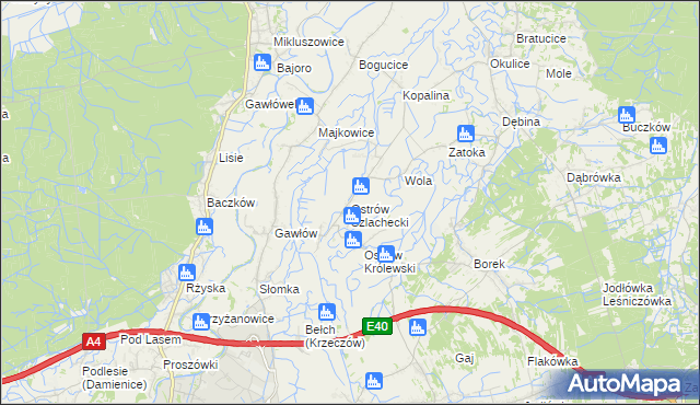 mapa Ostrów Szlachecki, Ostrów Szlachecki na mapie Targeo