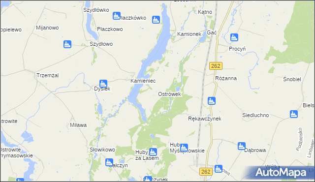 mapa Ostrówek gmina Orchowo, Ostrówek gmina Orchowo na mapie Targeo