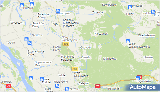 mapa Ostrybór, Ostrybór na mapie Targeo