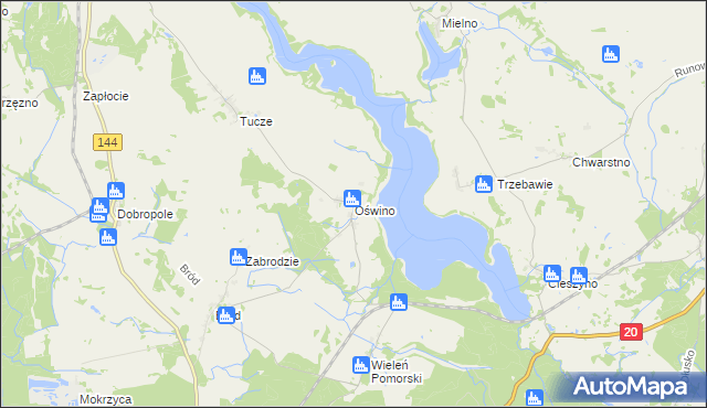 mapa Oświno, Oświno na mapie Targeo