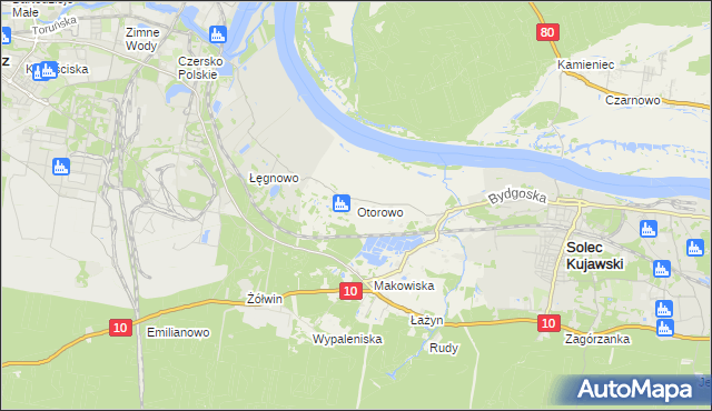 mapa Otorowo gmina Solec Kujawski, Otorowo gmina Solec Kujawski na mapie Targeo