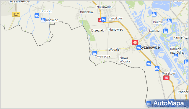 mapa Owsiszcze, Owsiszcze na mapie Targeo