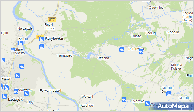 mapa Ożanna, Ożanna na mapie Targeo