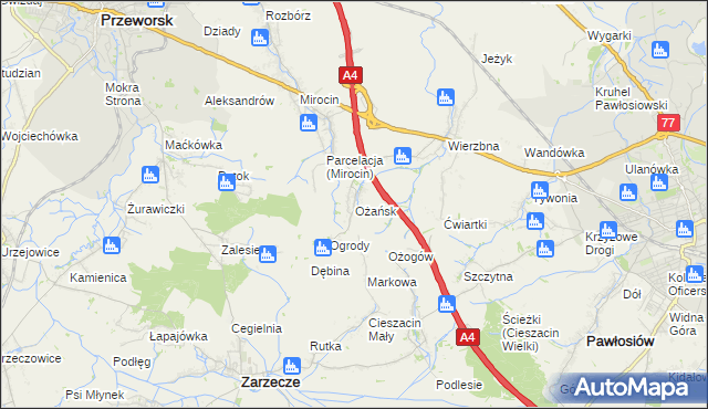 mapa Ożańsk, Ożańsk na mapie Targeo