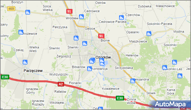 mapa Ozorków, Ozorków na mapie Targeo