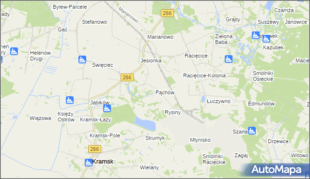 mapa Pąchów, Pąchów na mapie Targeo