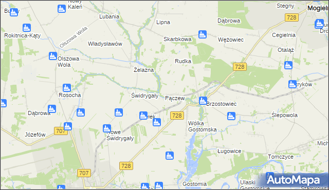 mapa Pączew, Pączew na mapie Targeo