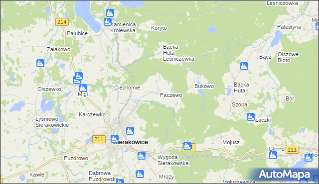 mapa Paczewo, Paczewo na mapie Targeo