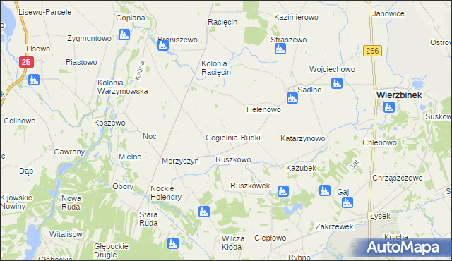 mapa Pagórki gmina Wierzbinek, Pagórki gmina Wierzbinek na mapie Targeo