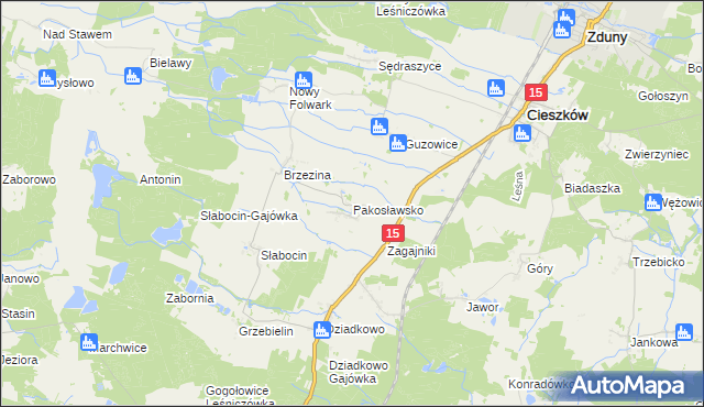 mapa Pakosławsko, Pakosławsko na mapie Targeo