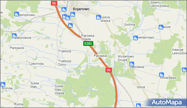 mapa Pakówka, Pakówka na mapie Targeo