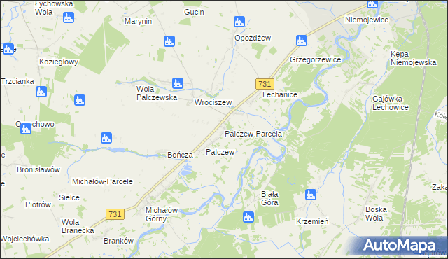 mapa Palczew-Parcela, Palczew-Parcela na mapie Targeo