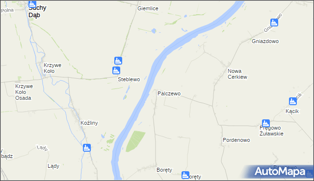 mapa Palczewo gmina Ostaszewo, Palczewo gmina Ostaszewo na mapie Targeo