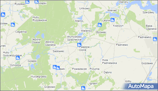 mapa Palędzie Dolne, Palędzie Dolne na mapie Targeo