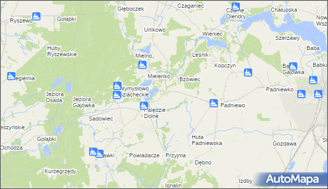 mapa Palędzie Kościelne, Palędzie Kościelne na mapie Targeo