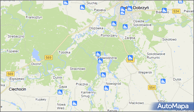 mapa Paliwodzizna, Paliwodzizna na mapie Targeo