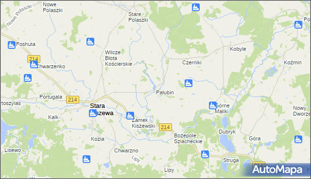 mapa Pałubin, Pałubin na mapie Targeo