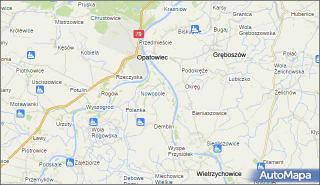 mapa Pałuszyce, Pałuszyce na mapie Targeo